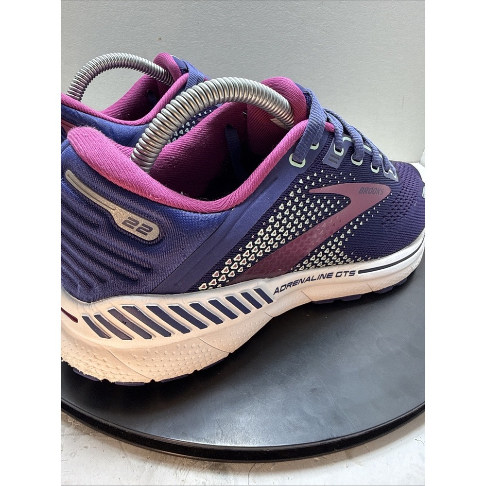 Brooks Adrenaline GTS 22 Women's Size 9.5 Purple Pink Mint Running Shoes 120353 - Picture 4 of 15